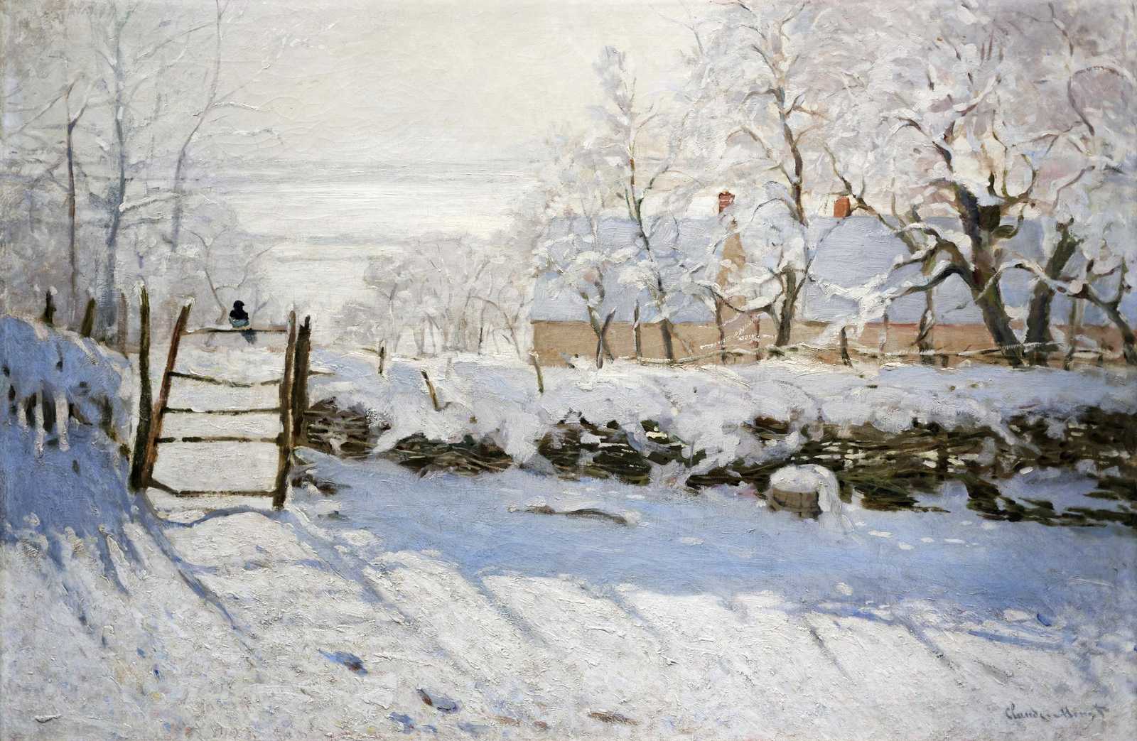 Winter Bird & Snow Landscape Wall Art