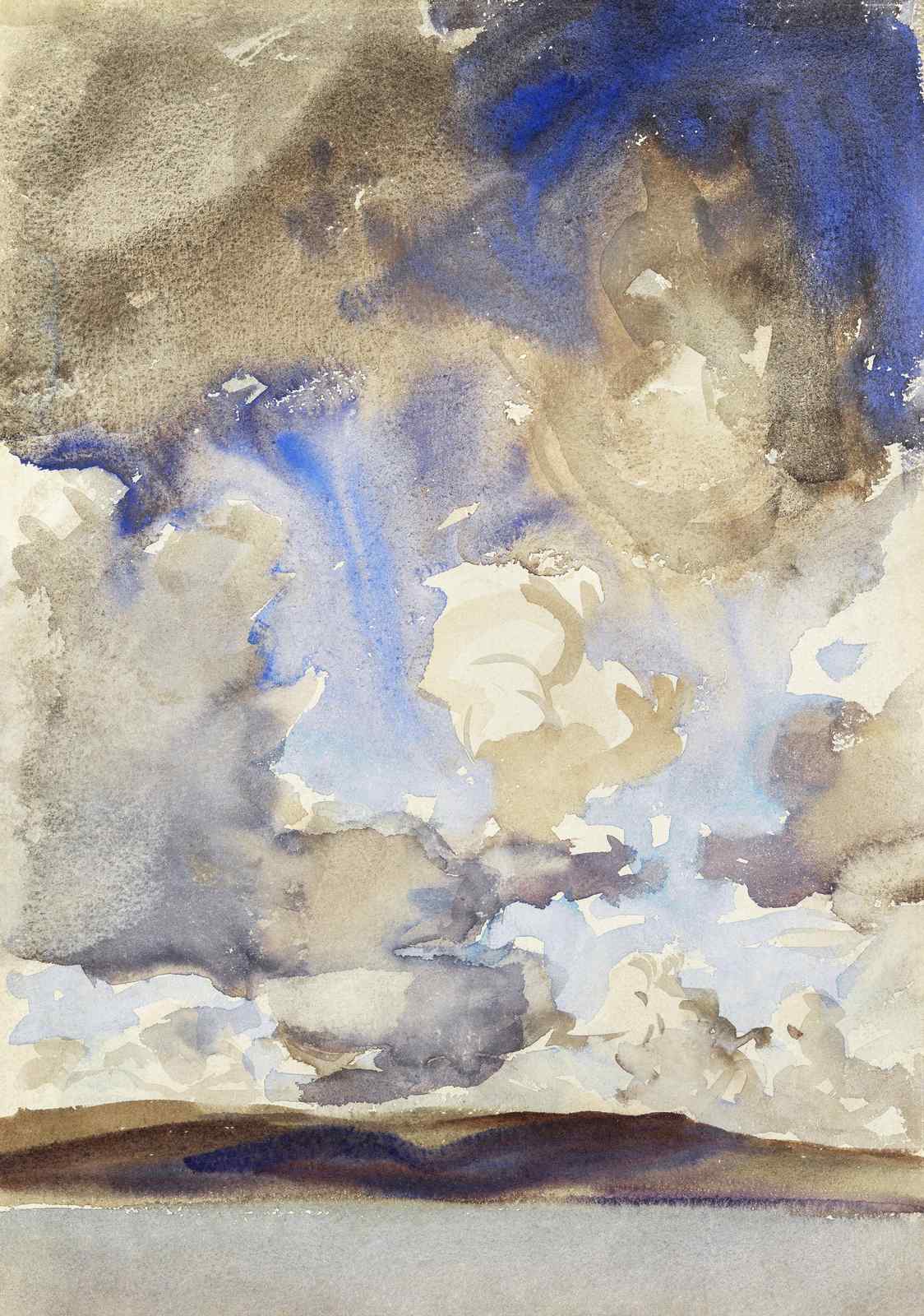 Moody Sky Landscape Watercolor Wall Art