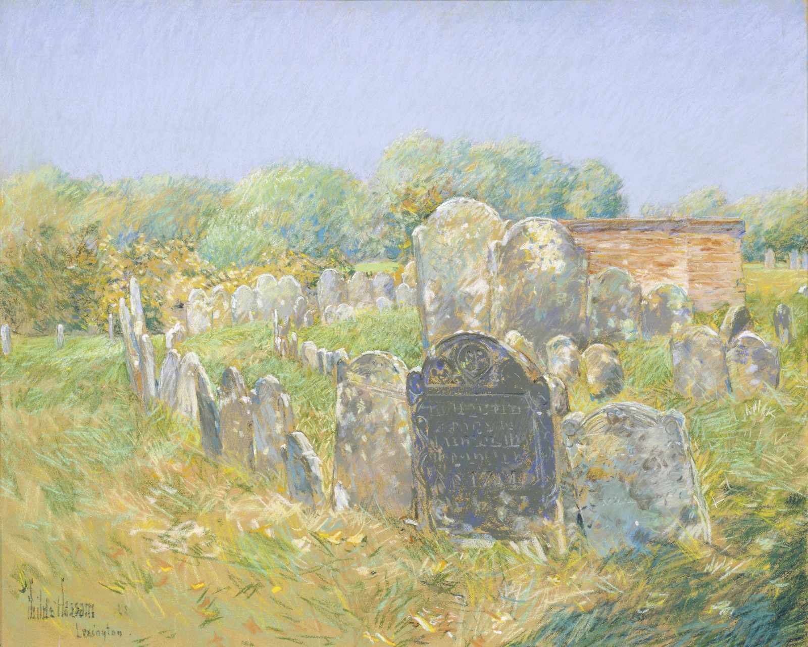 Historic Cemetery Landscape Impressionist Wall Art