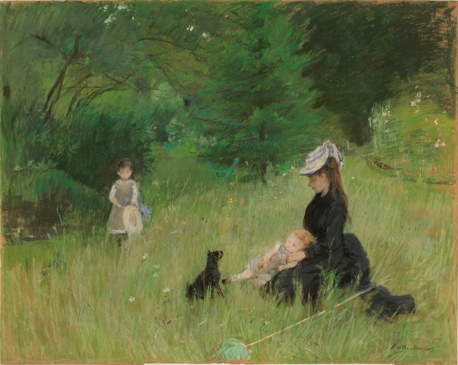 Idyllic Garden Scene with Mother & Children Wall Art