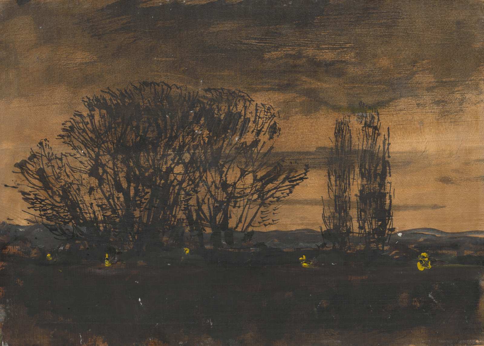 Moody Twilight Landscape Trees Wall Art