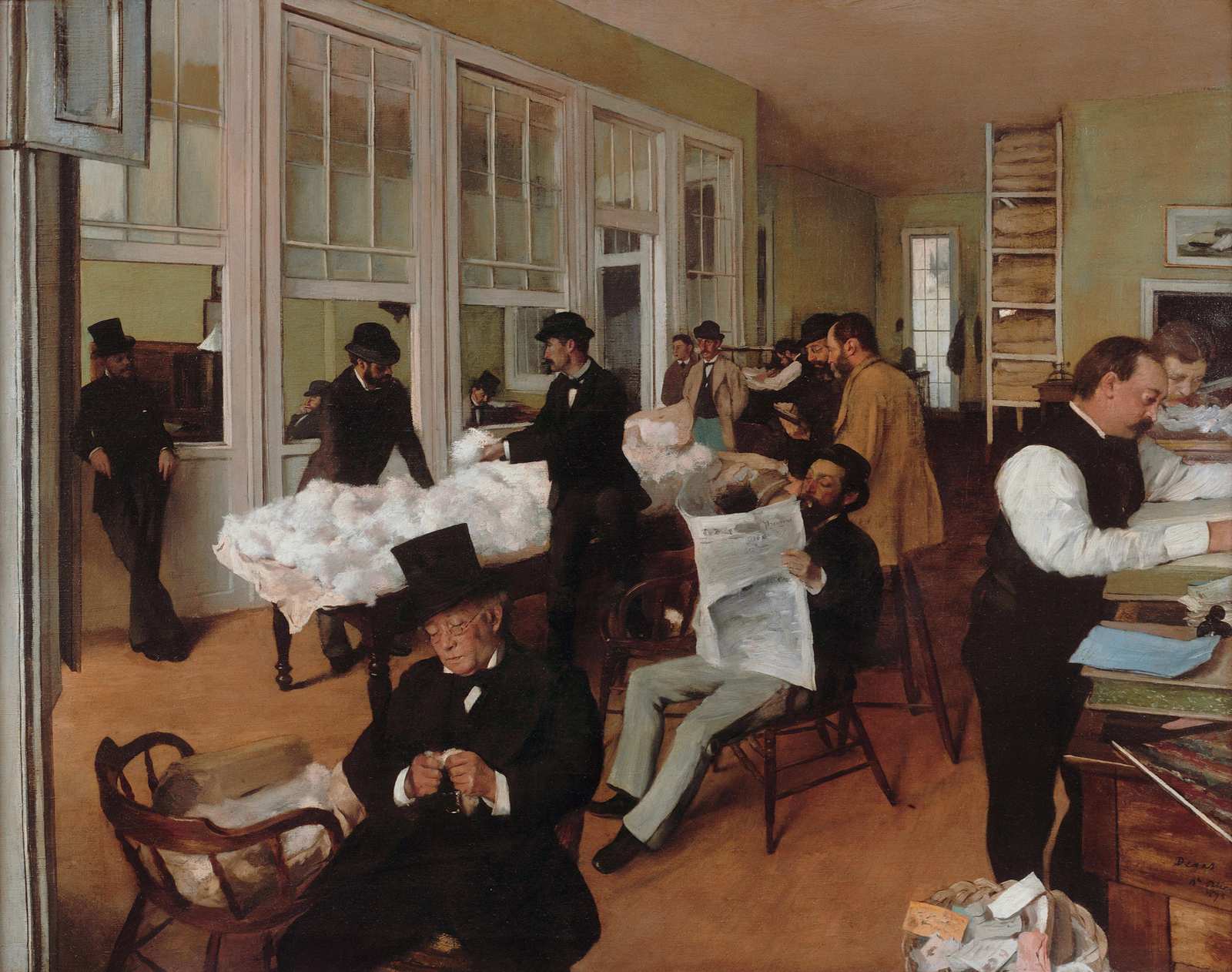Impressionist Office Scene Wall Art - Vintage Art