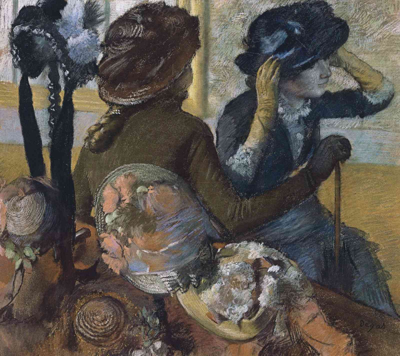 Elegant Victorian Women Hat Shop Wall Art