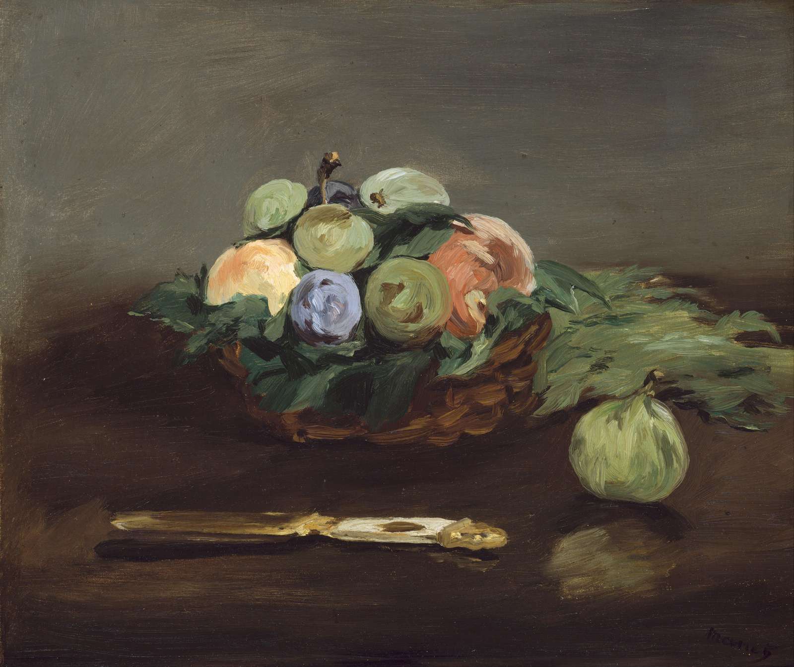 Vintage Fruit Basket Still Life Wall Art