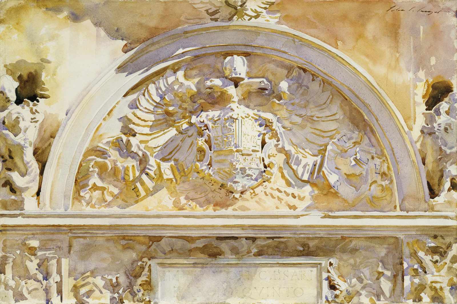 Majestic Imperial Crest Watercolor Wall Art