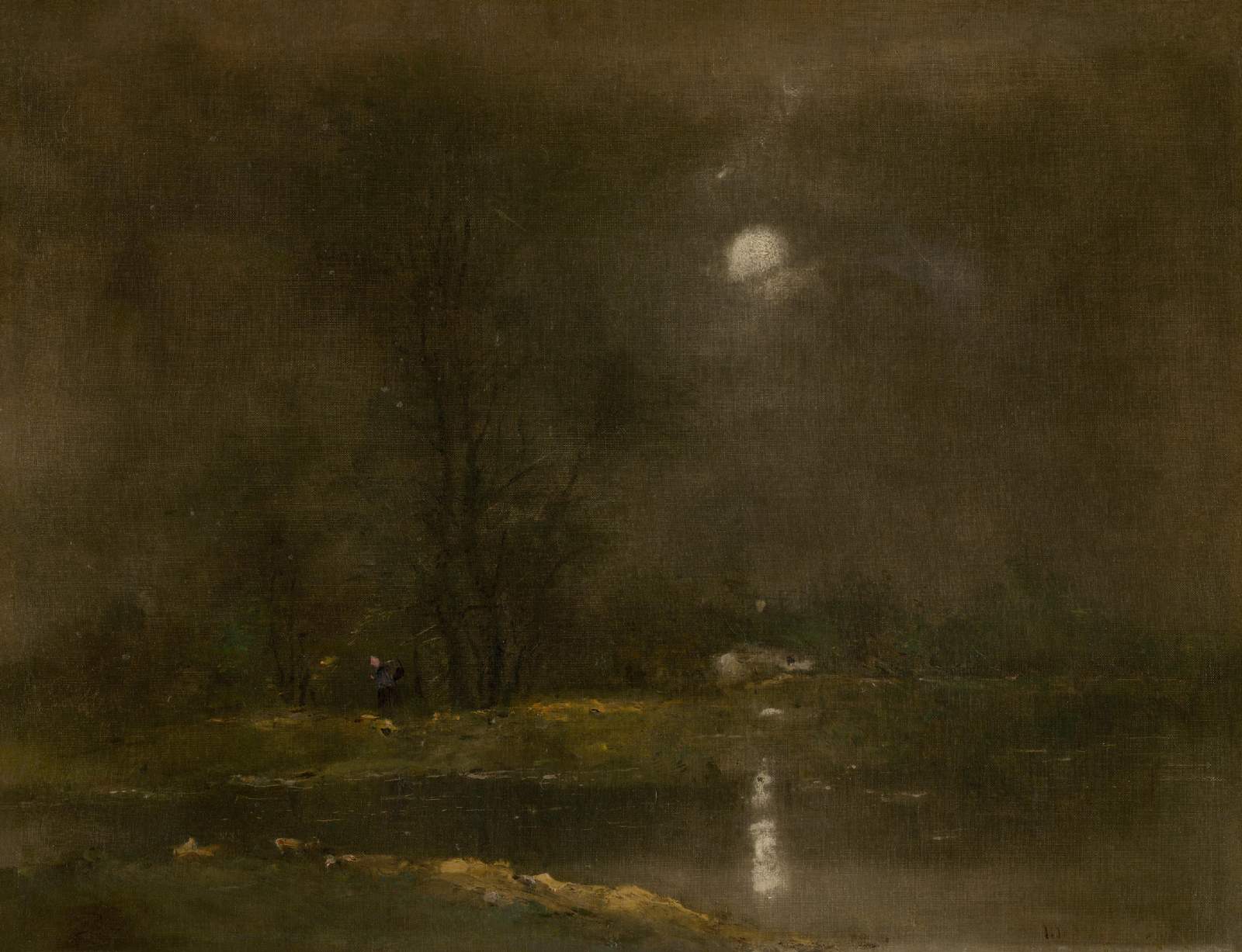 Mystic Moonlight River Landscape Wall Art