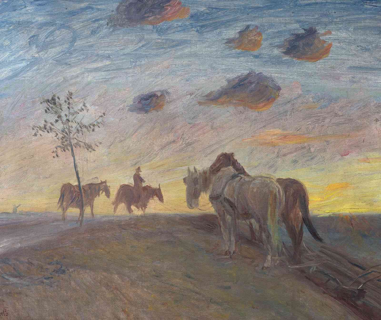 Impressionist Horses & Rider Wall Art