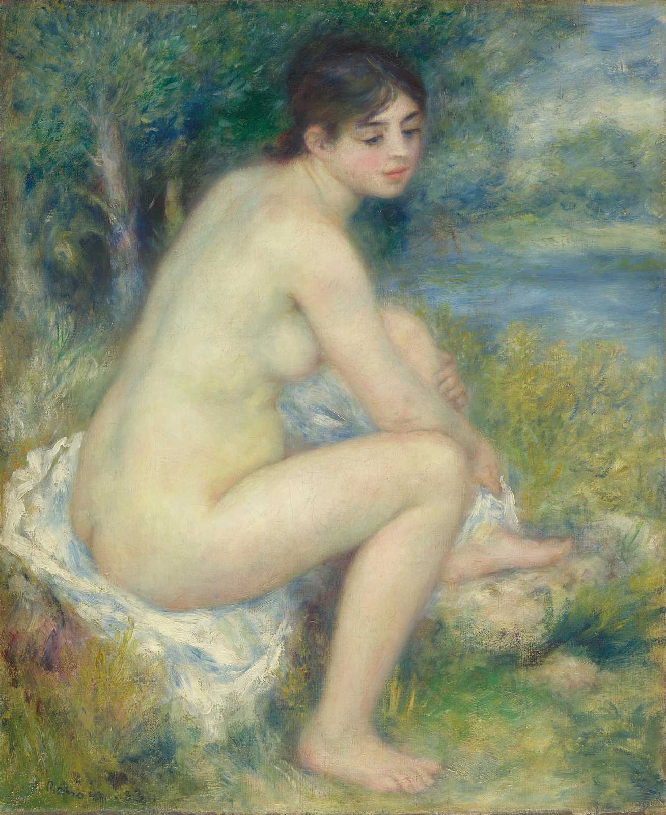Impressionist Bathing Nude Serene Nature Wall Art