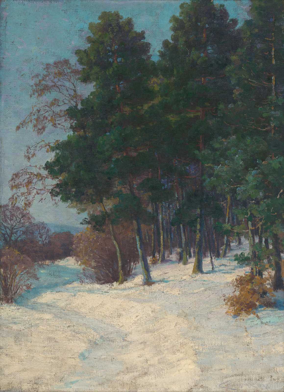 Serene Winter Forest Landscape Wall Art