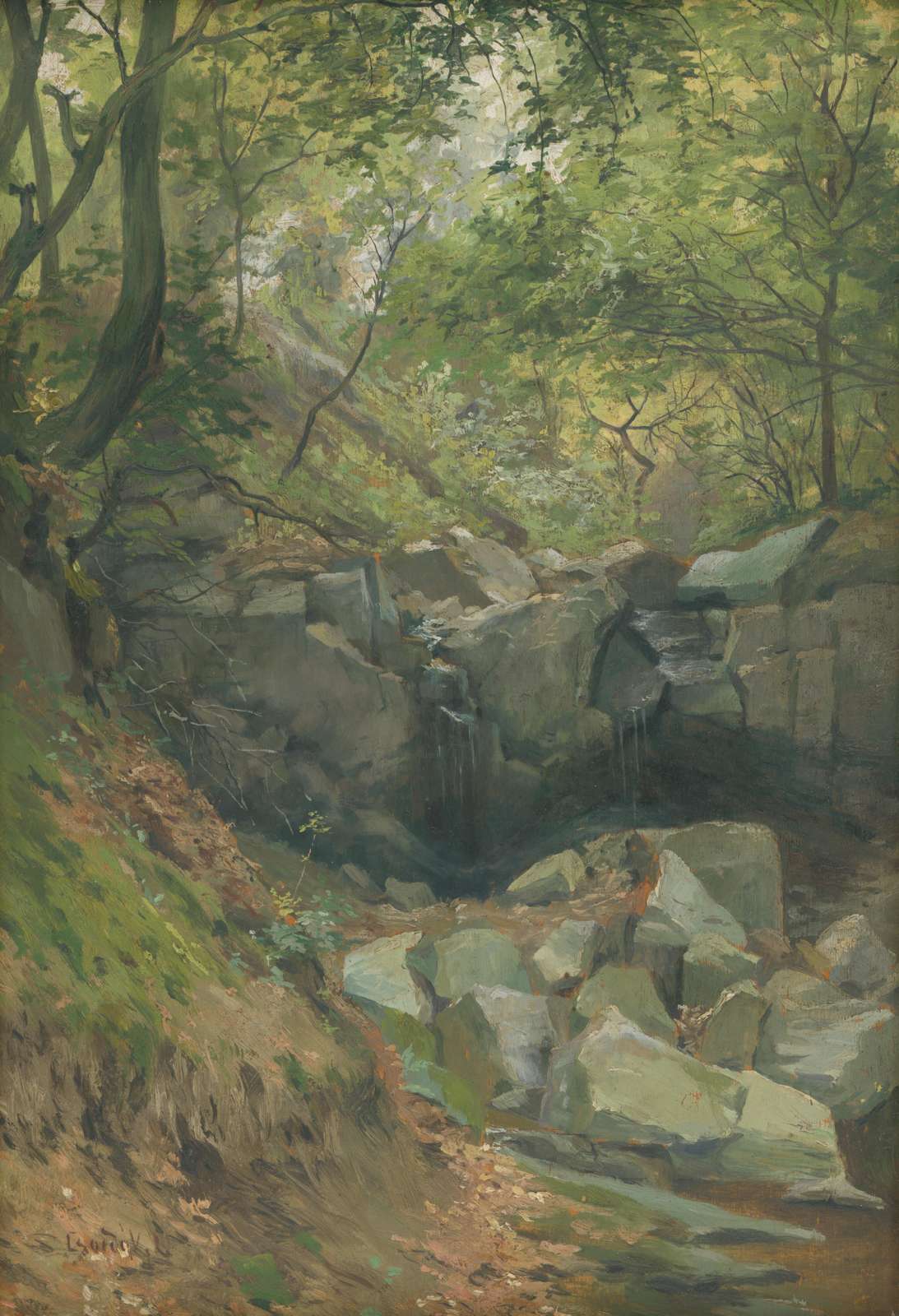 Tranquil Forest Waterfall Wall Art