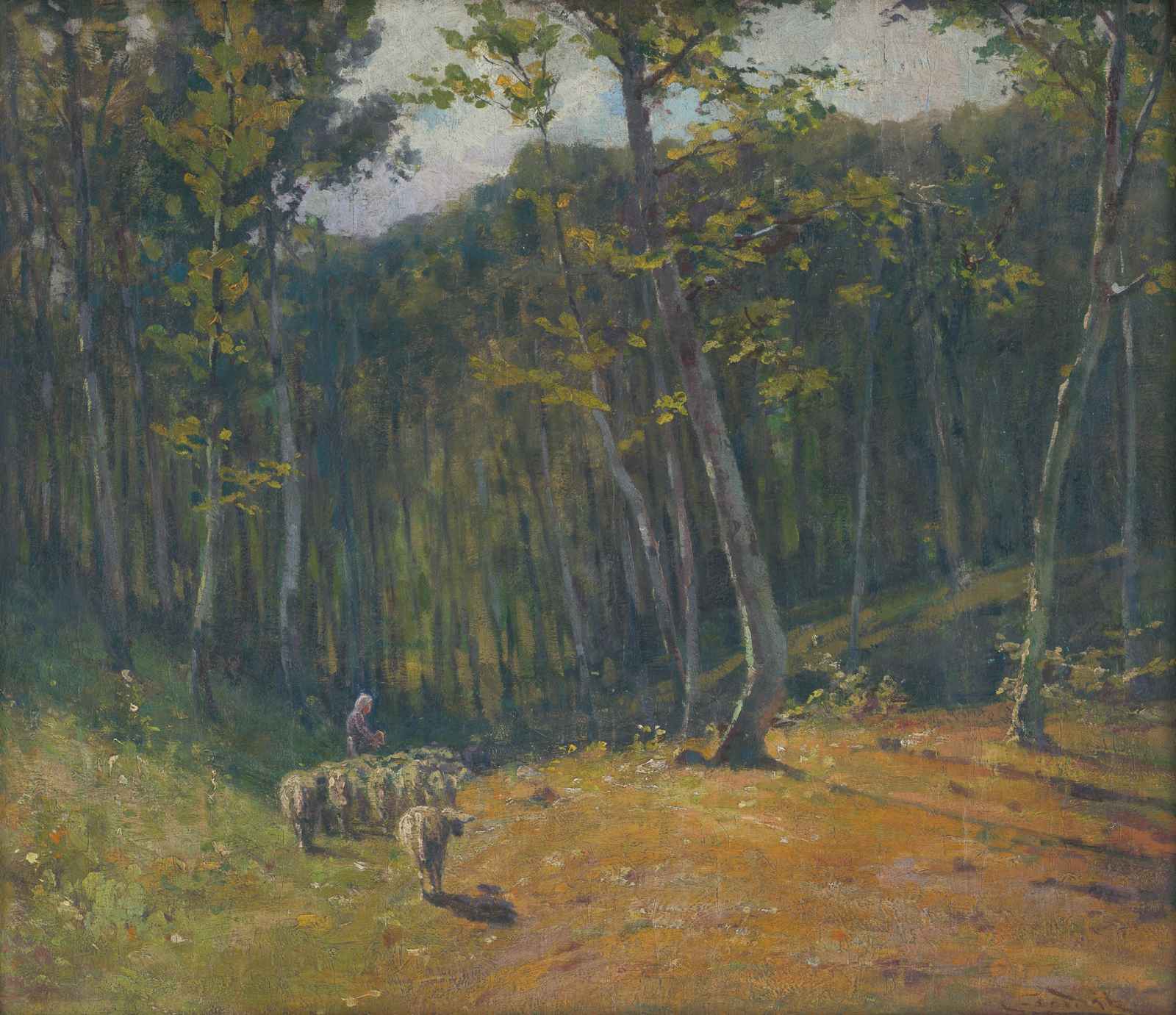 Pastoral Woodland Sheep Scene Wall Art