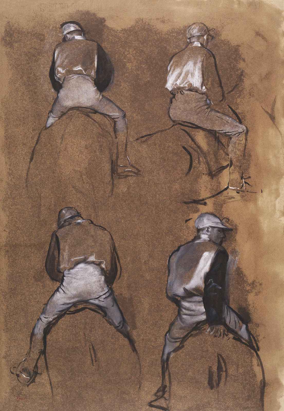 Jockeys Riding Horses Study Wall Art
