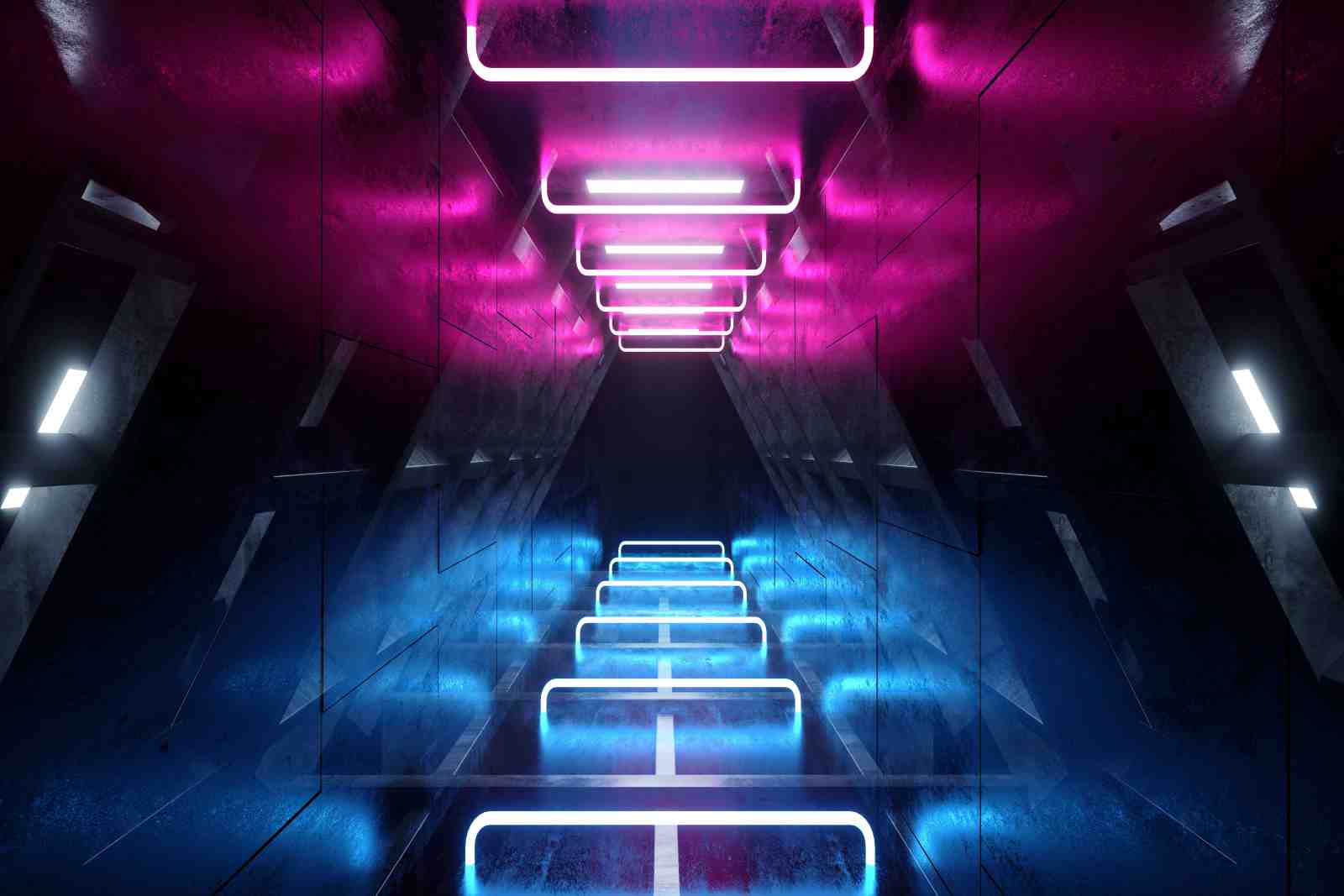 Neon Future Stairs Wall Art