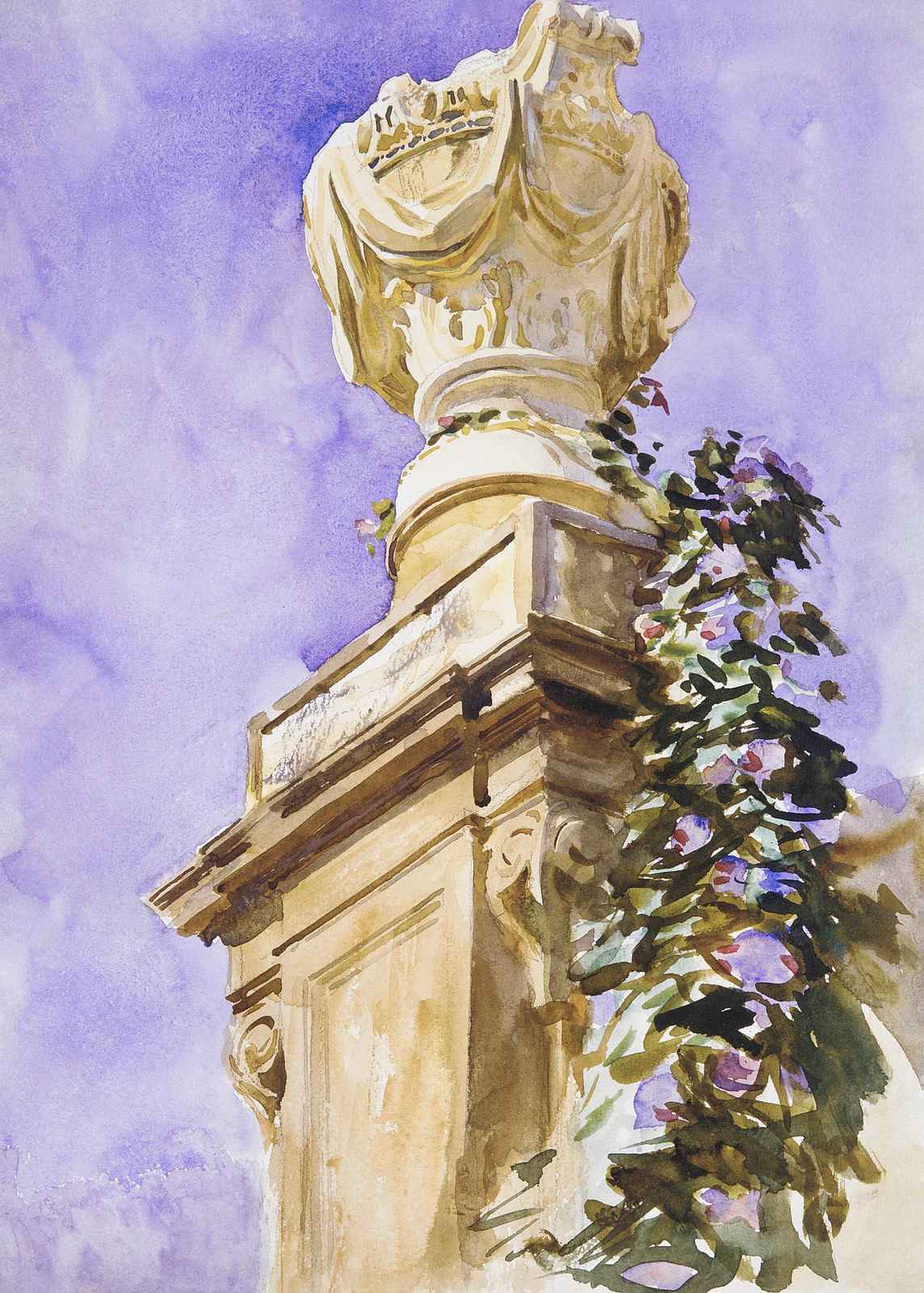 Elegant Floral Pillar Watercolor Wall Art
