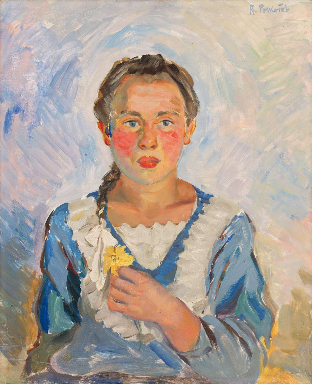 Young Girl Portrait Oil Painting Wall Art