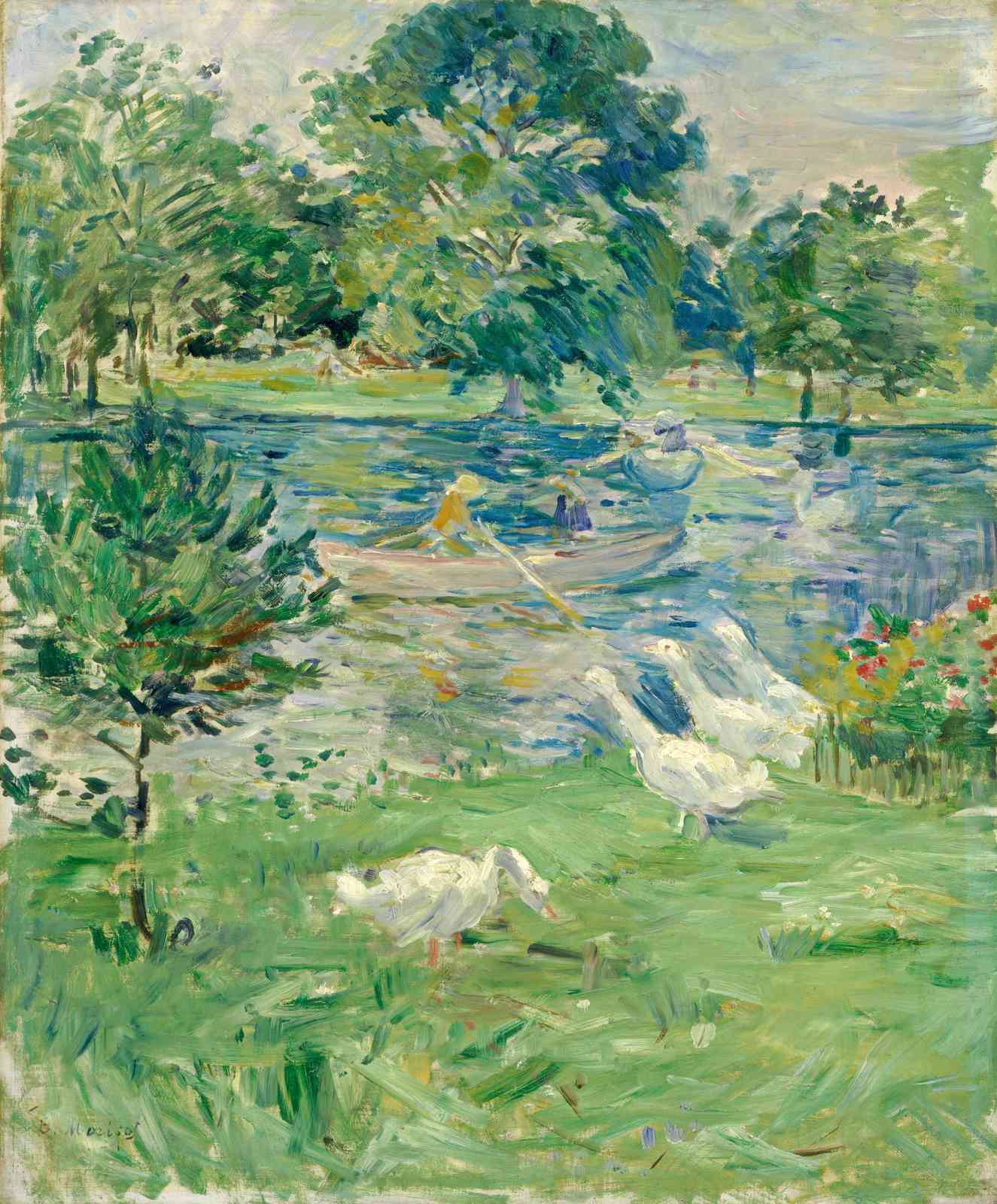 Boating Scene with Geese Wall Art