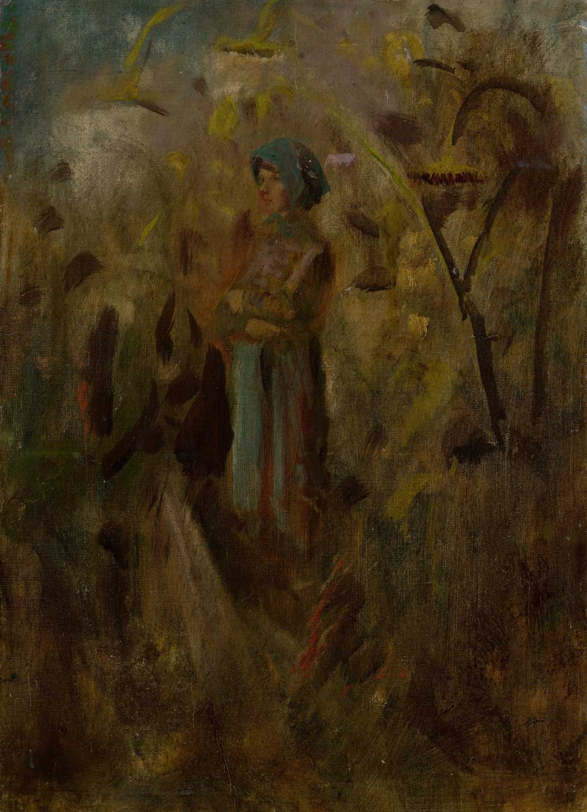 Girl in a Field Impressionist Wall Art