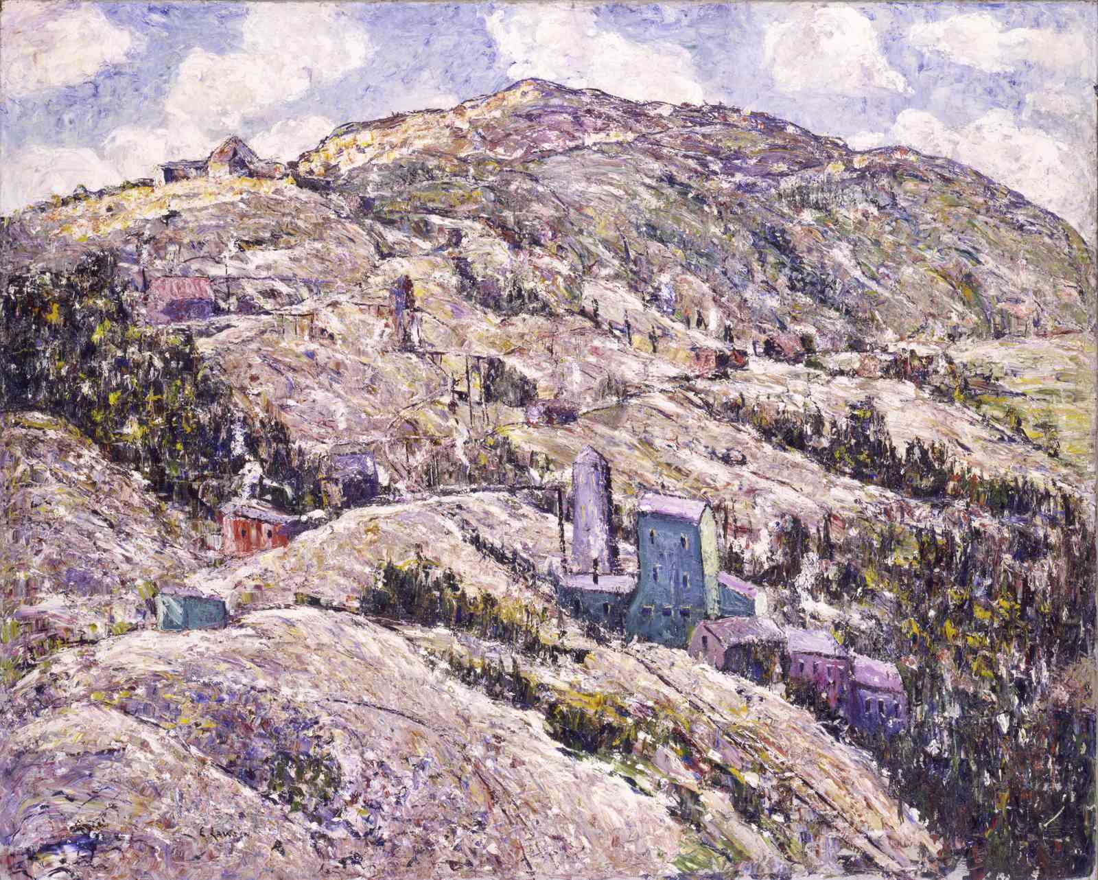 Impressionist Mountain Village Wall Art