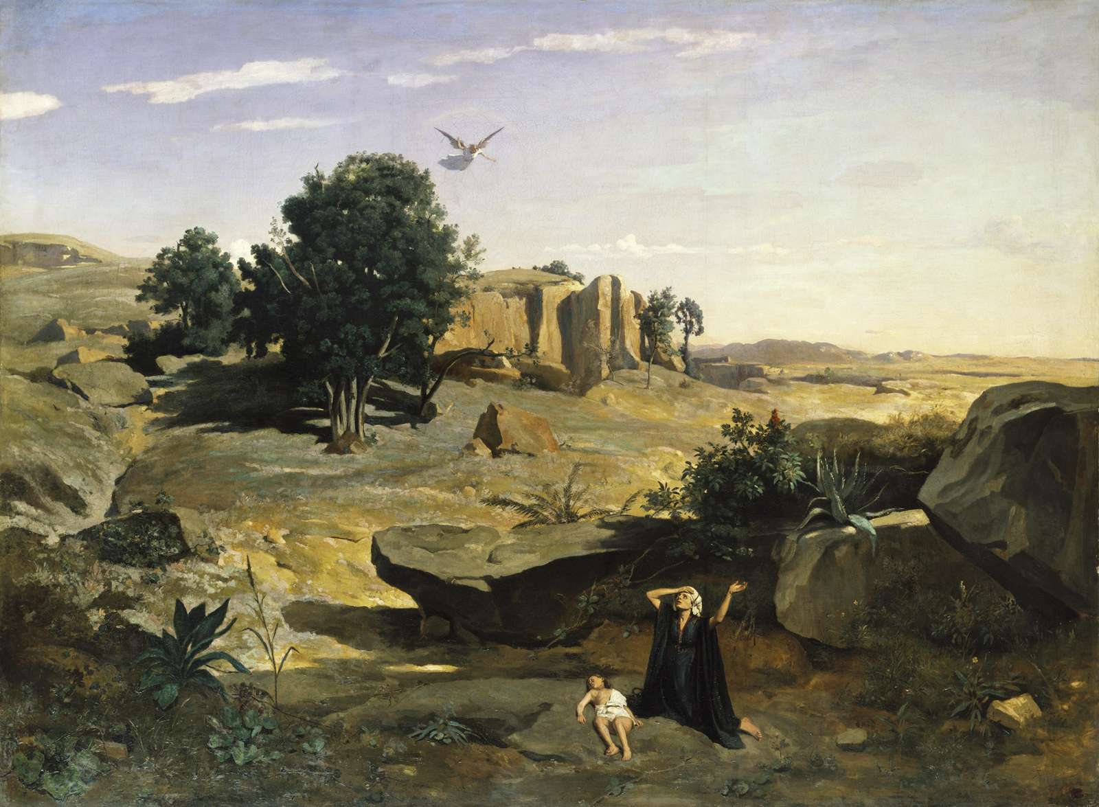 Hagar and Ishmael Desert Scene Wall Art