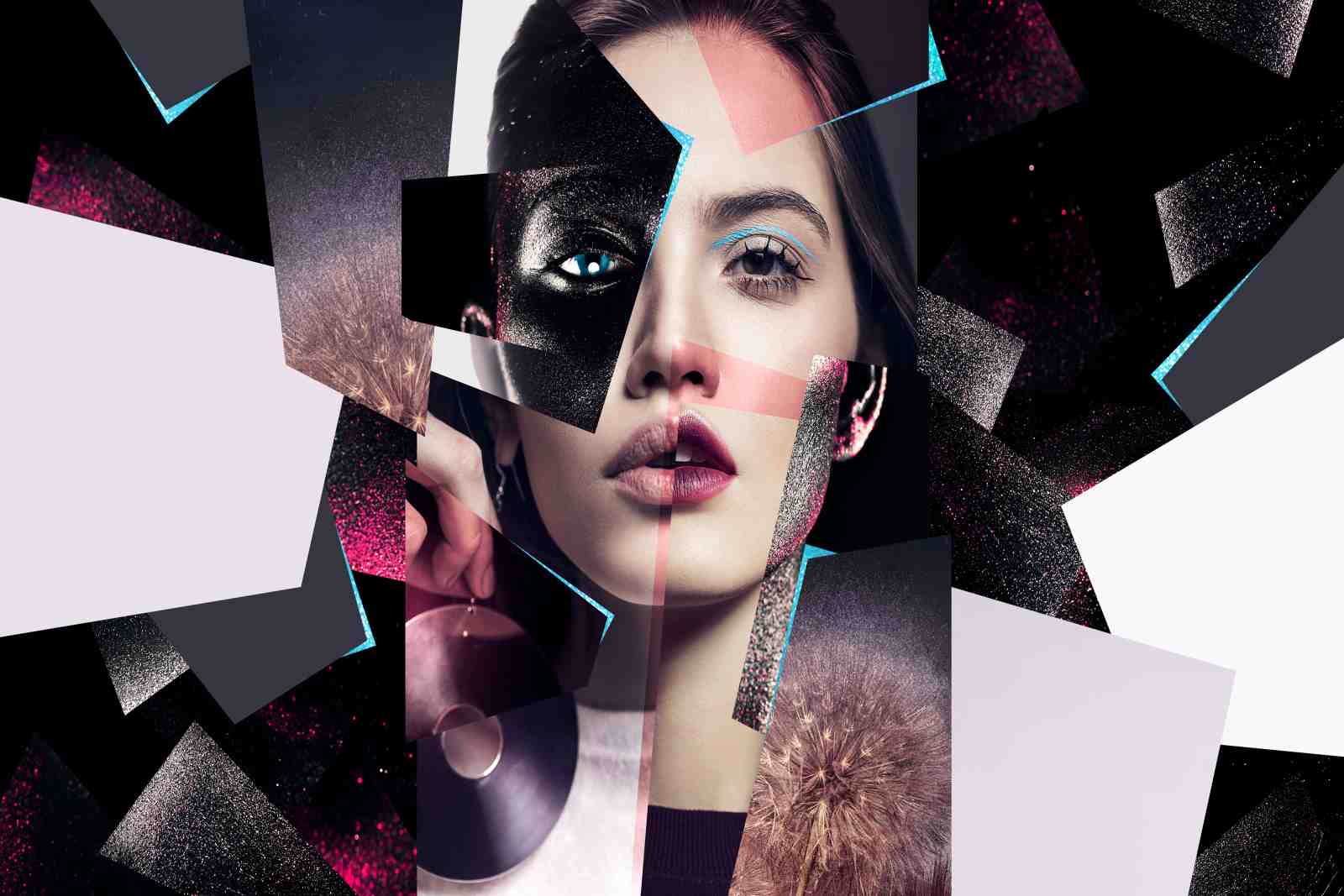 Abstract Portrait Collage Wall Art