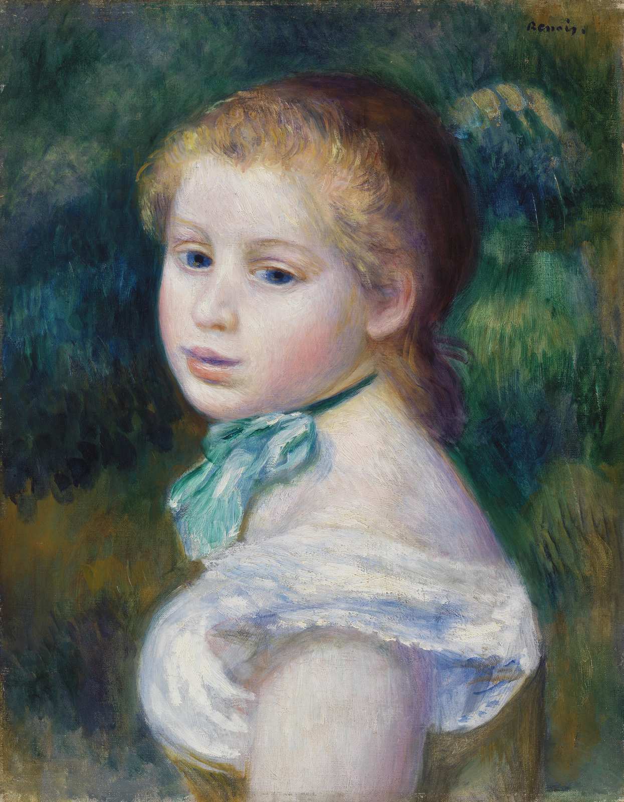 Renoir Girl with Blue Ribbon Wall Art