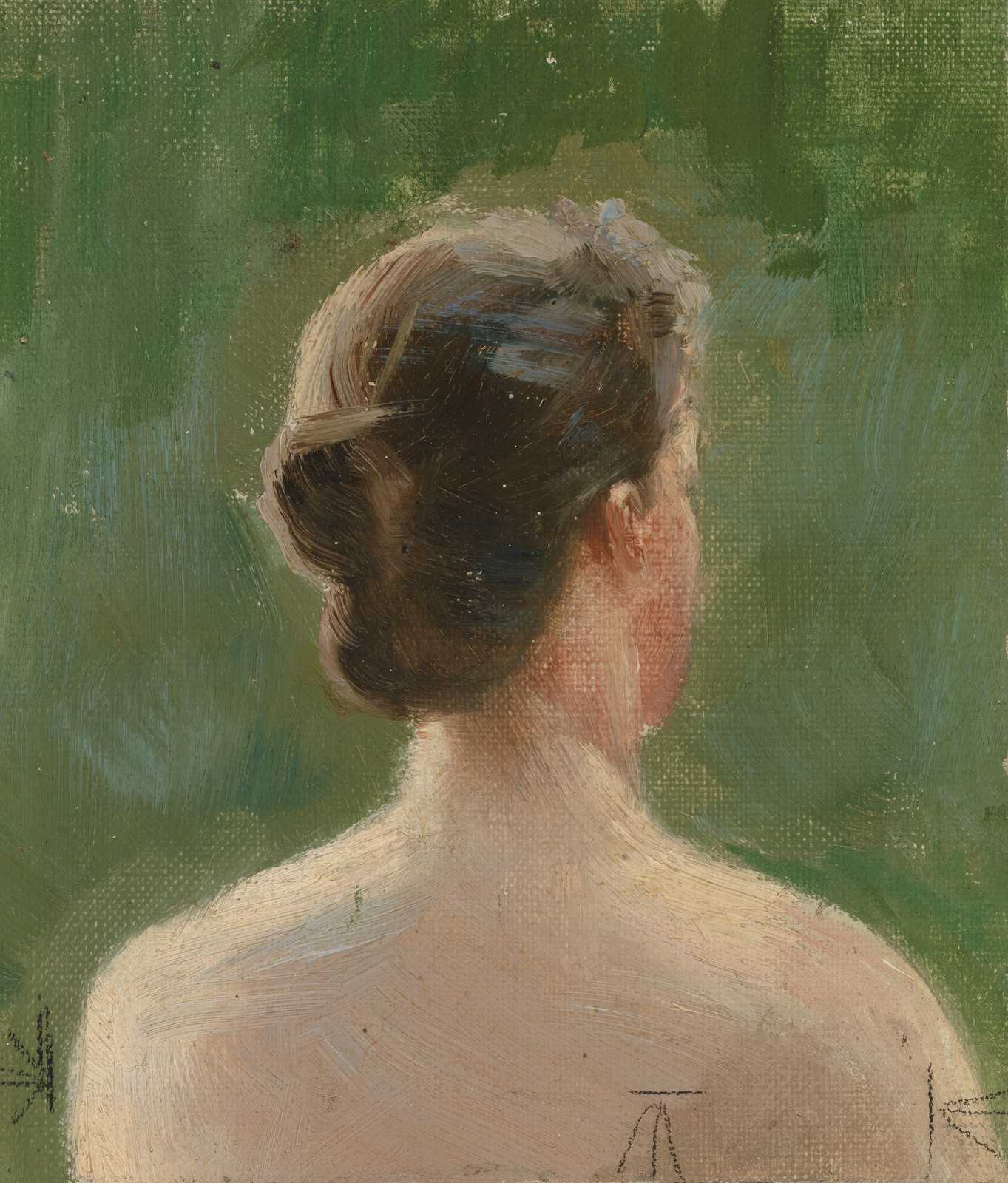 Serene Woman's Back Oil Painting Wall Art