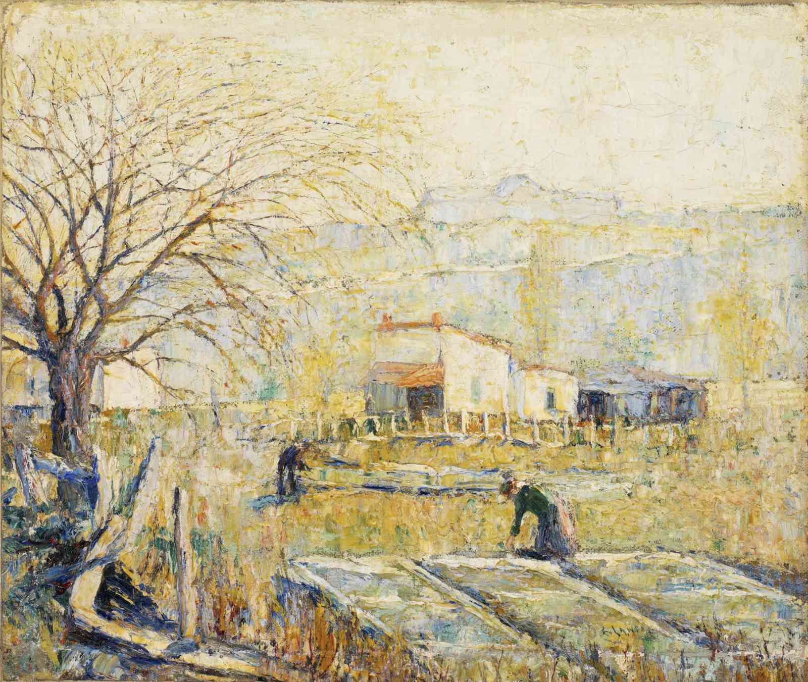 Impressionist Farmhouse Tree & Garden Wall Art