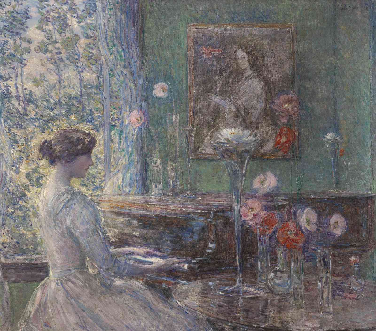 Elegant Lady at Piano Impressionist Wall Art
