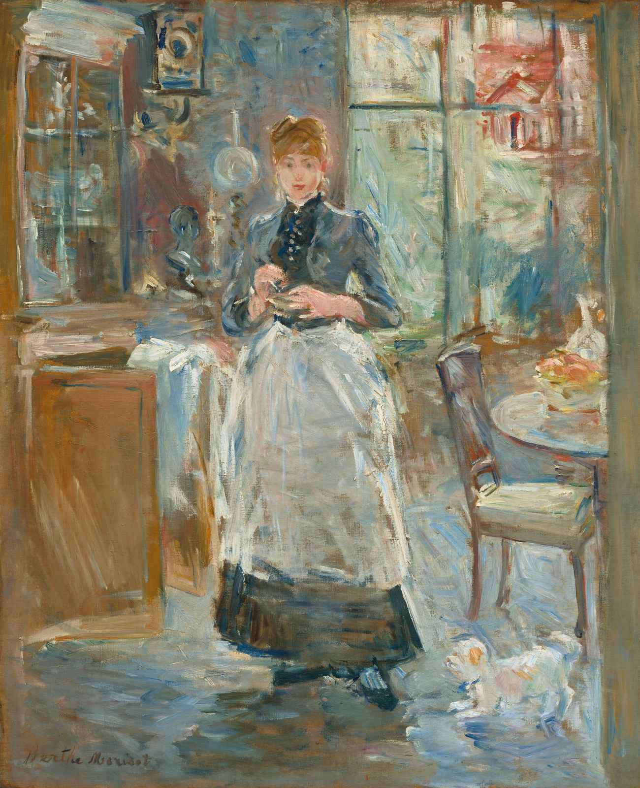 Impressionist Lady with Dog Wall Art