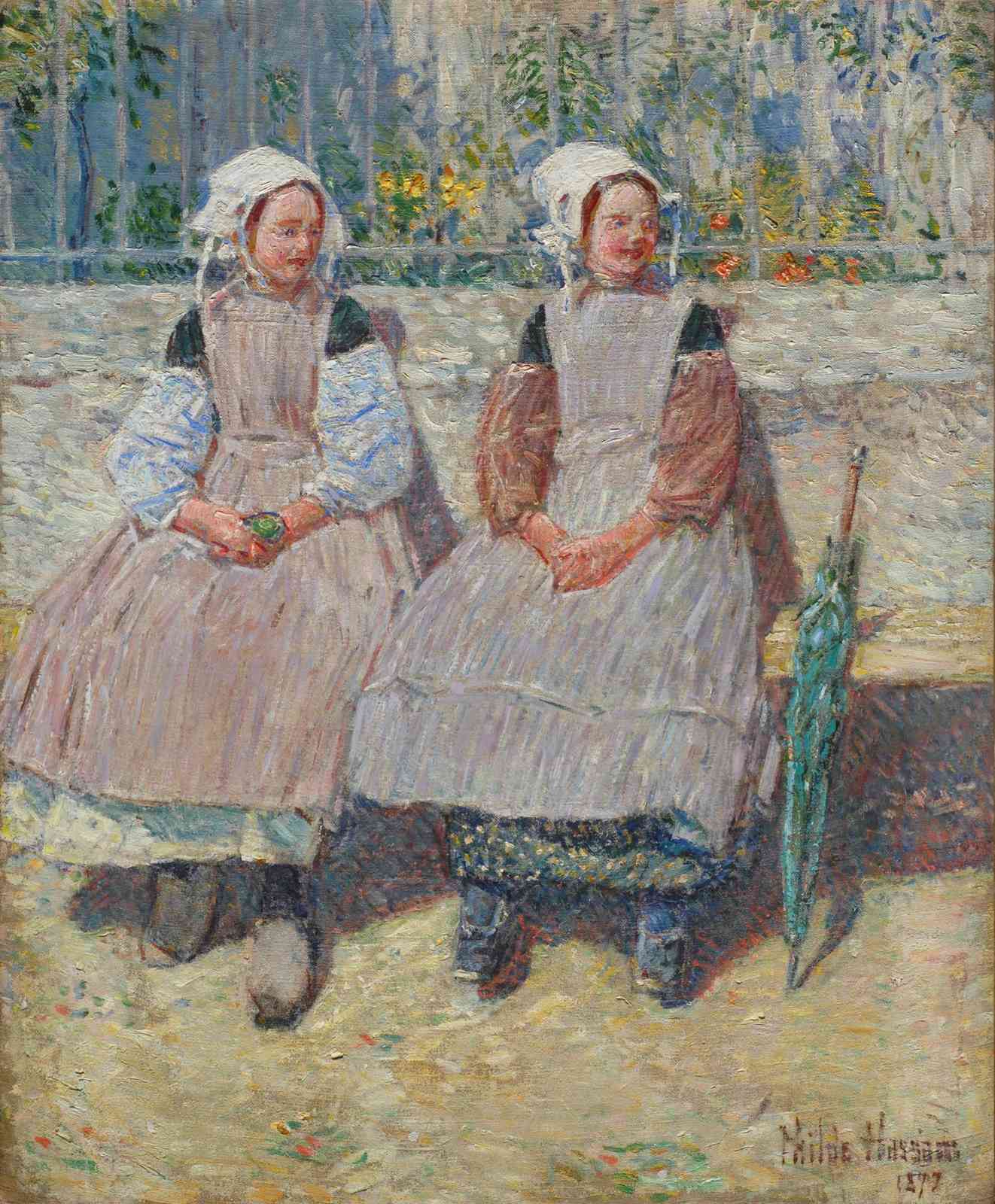 Impressionist Girls in Garden Wall Art