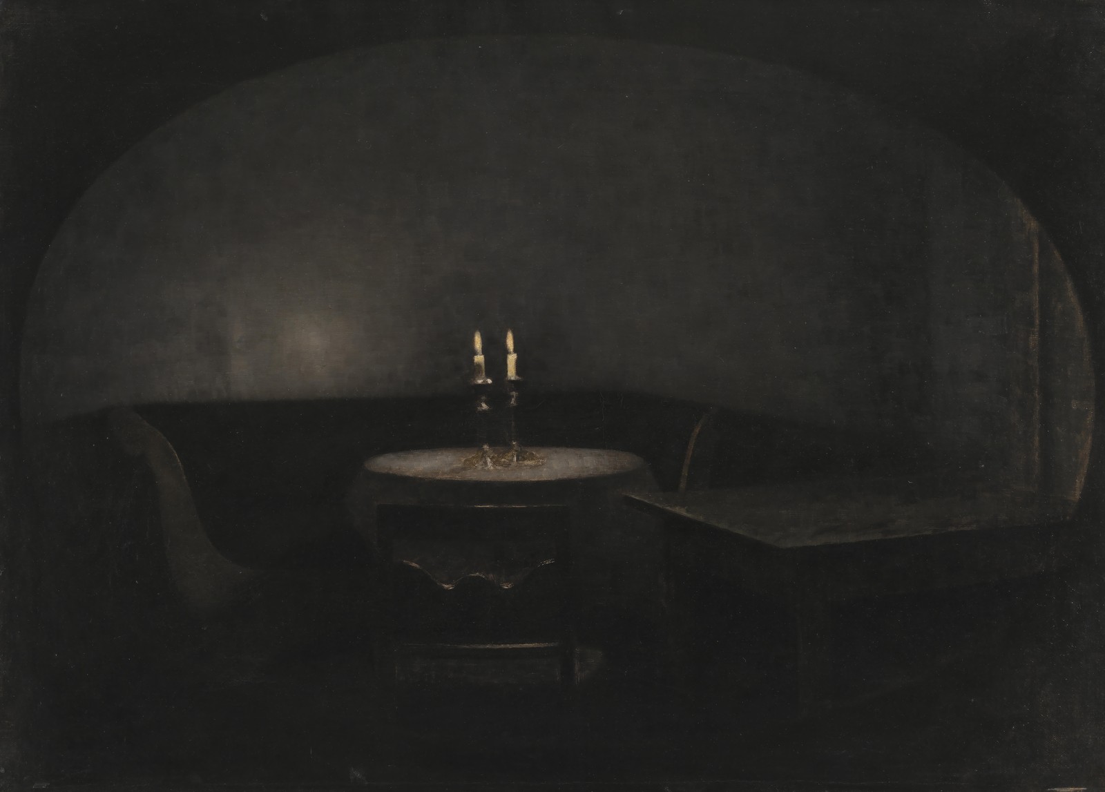 Atmospheric Candlelight Still Life Wall Art