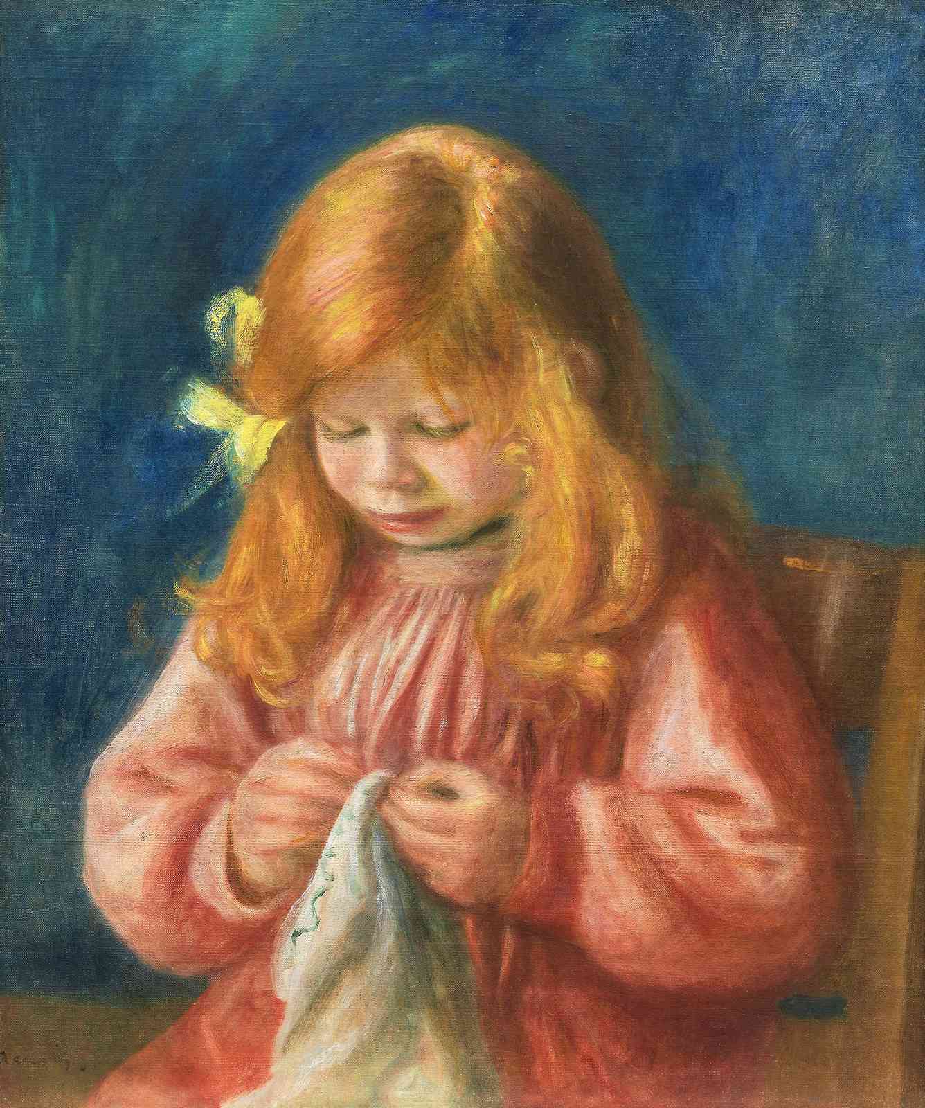 Renoir's Young Girl Sewing Wall Art