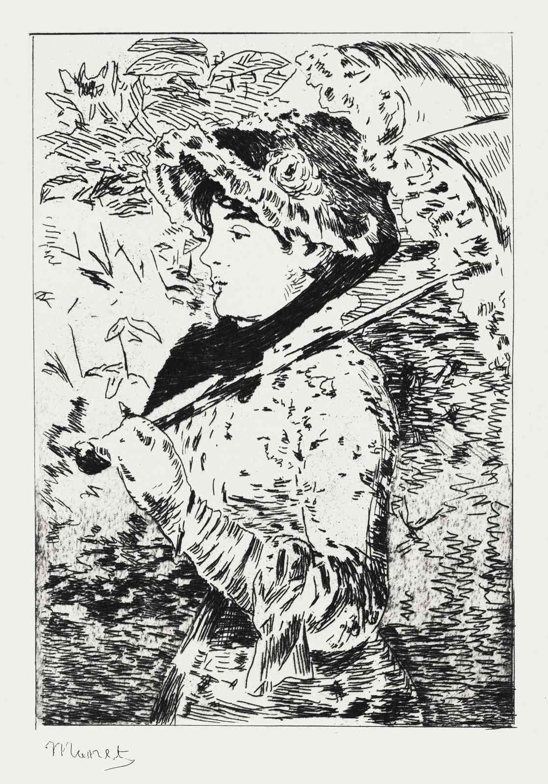 Impressionist Woman with Umbrella Wall Art