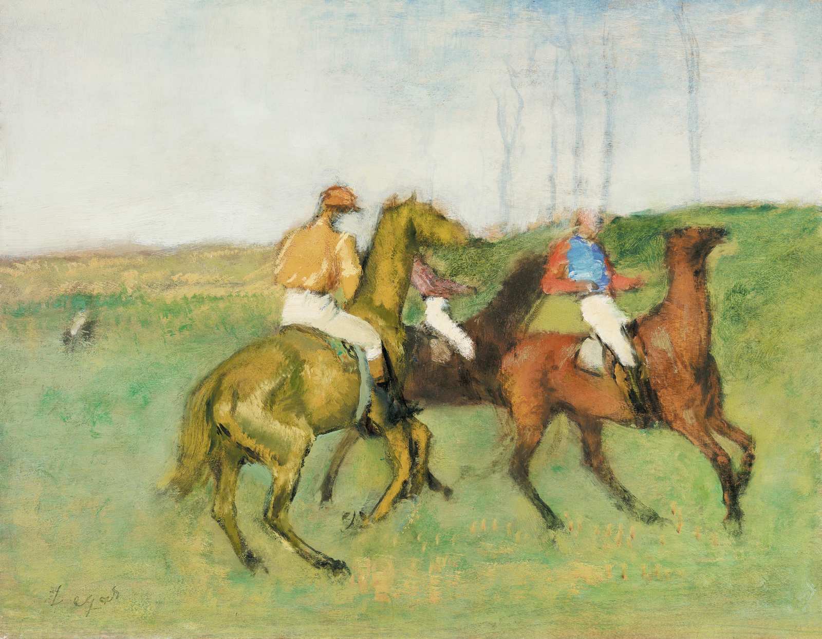 Horse Racing Impressionist Artwork Wall Art