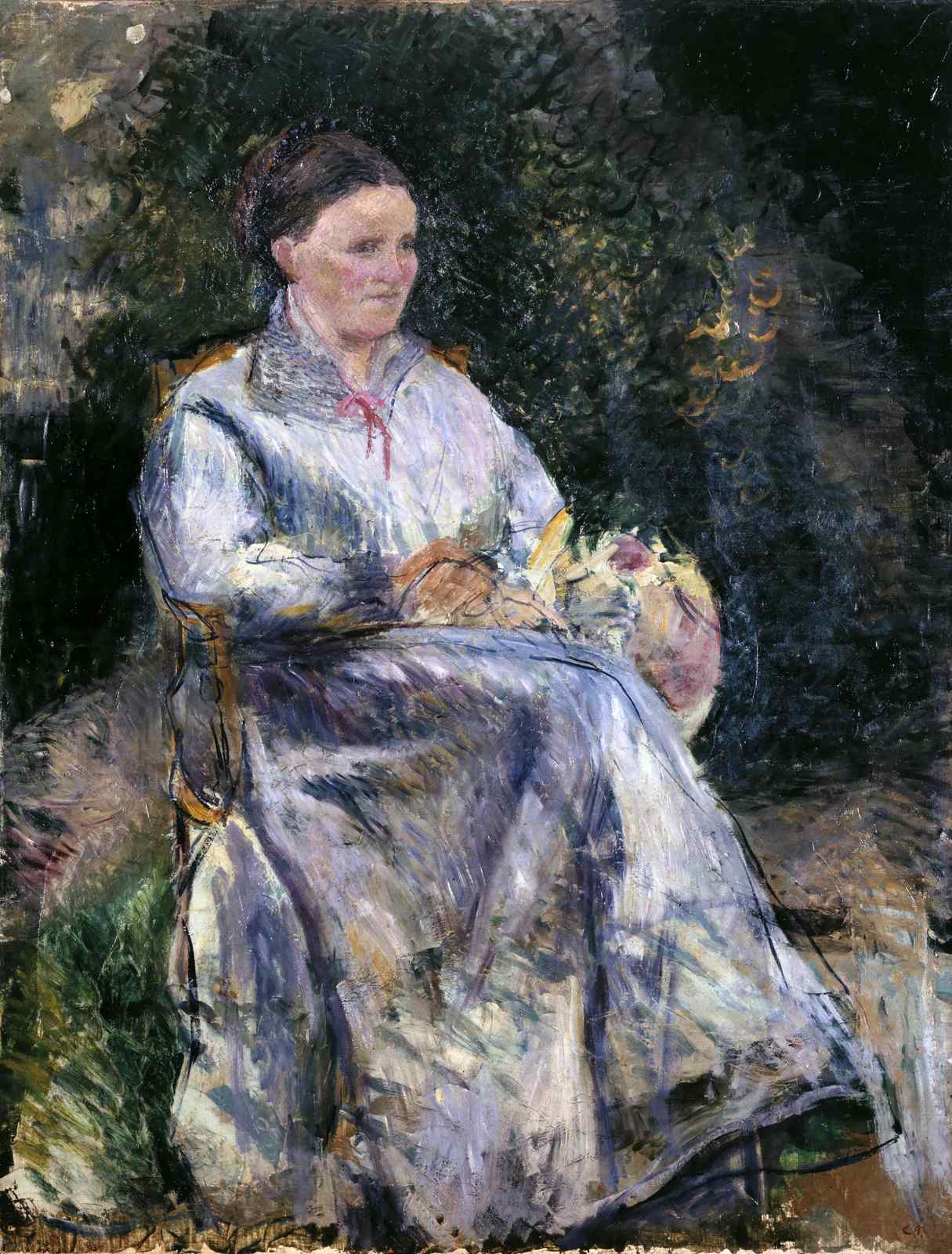 Impressionist Portrait Woman Garden Wall Art