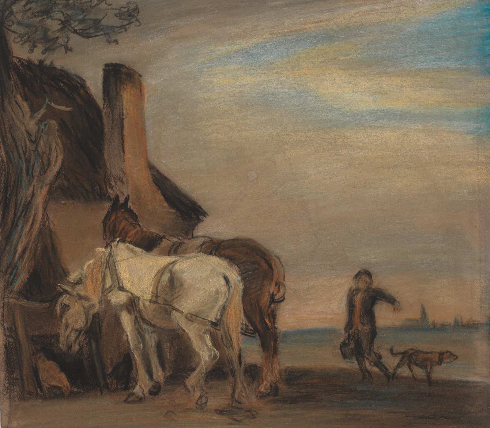 Rustic Horse Stable Scene Wall Art