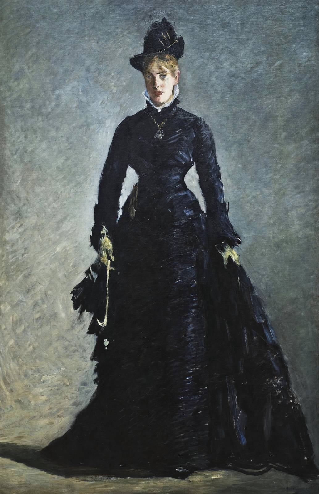 Elegant Victorian Woman in Black Wall Art
