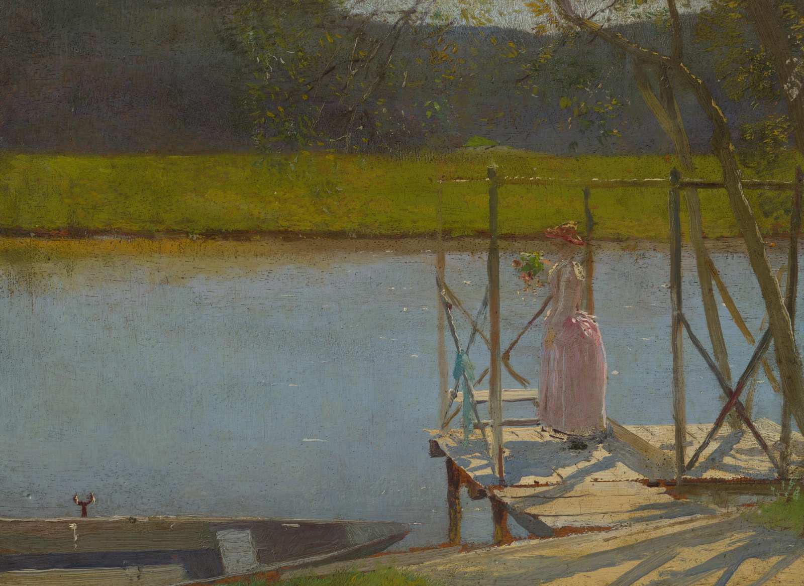 Serene Riverside Lady Portrait Wall Art