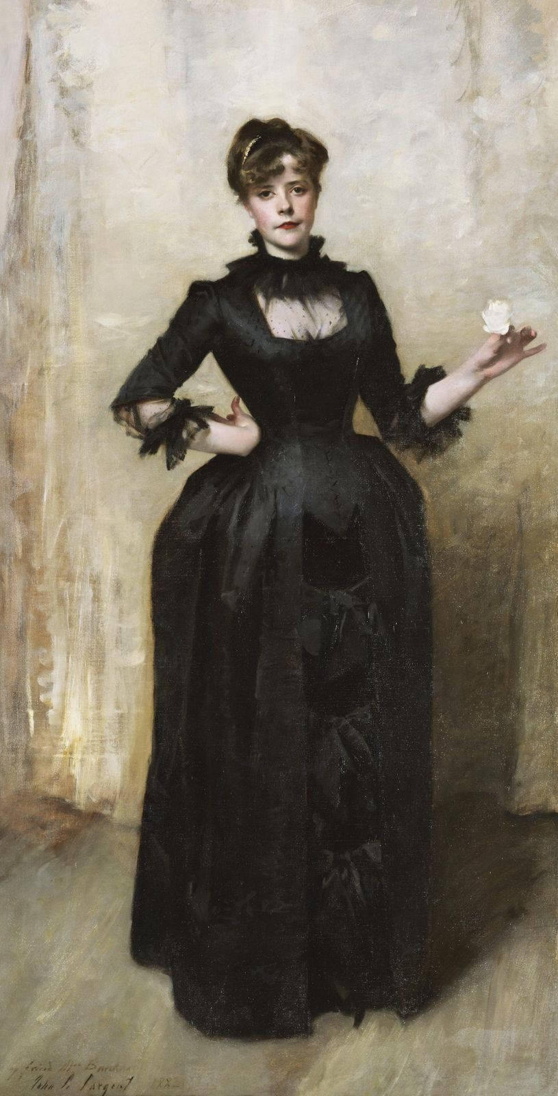 Elegant Woman in Black Gown Wall Art