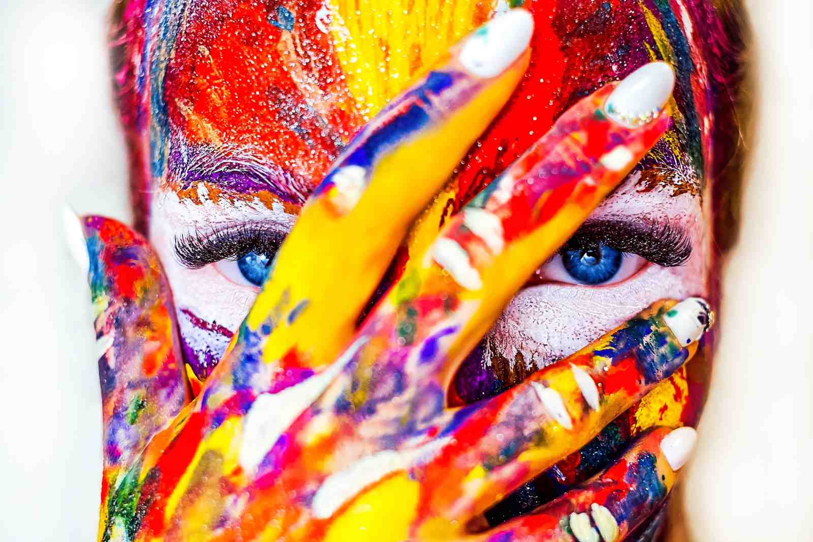 Vibrant Splash Abstract Face Wall Art