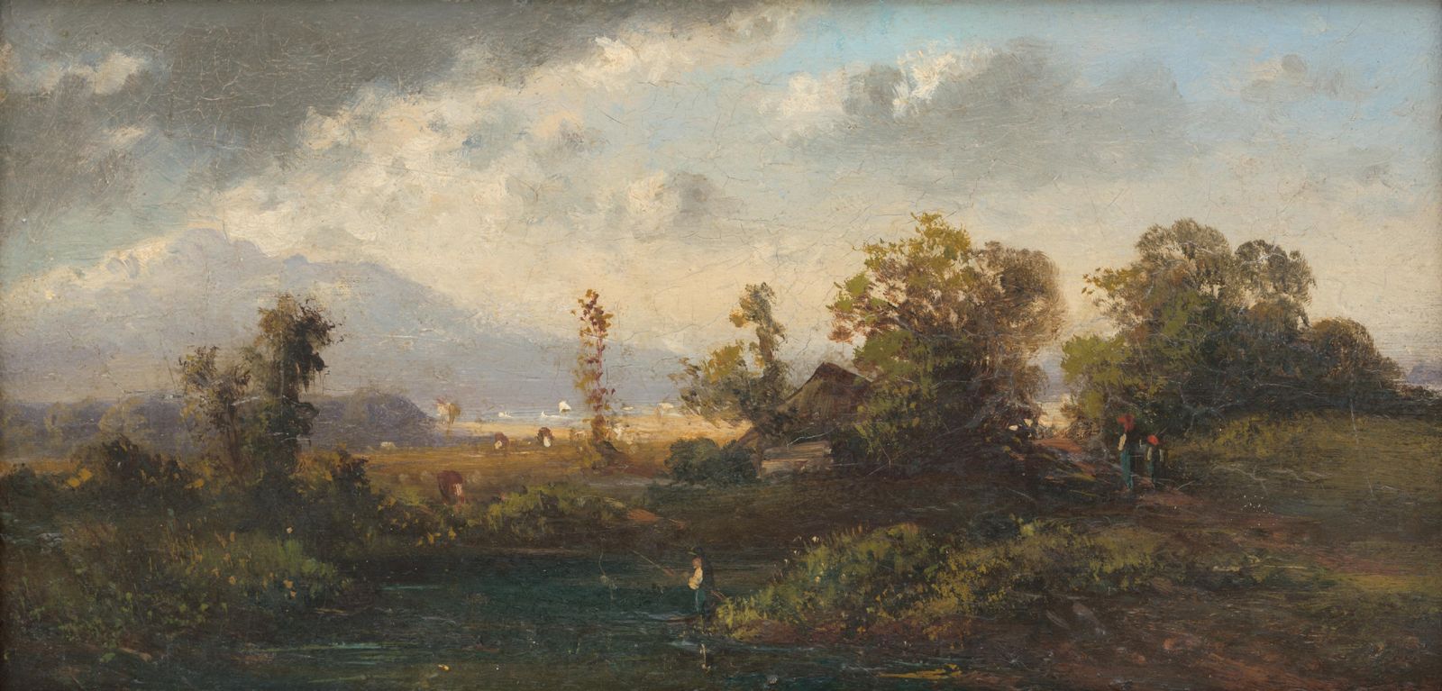 Vintage Landscape Fishing Wall Art