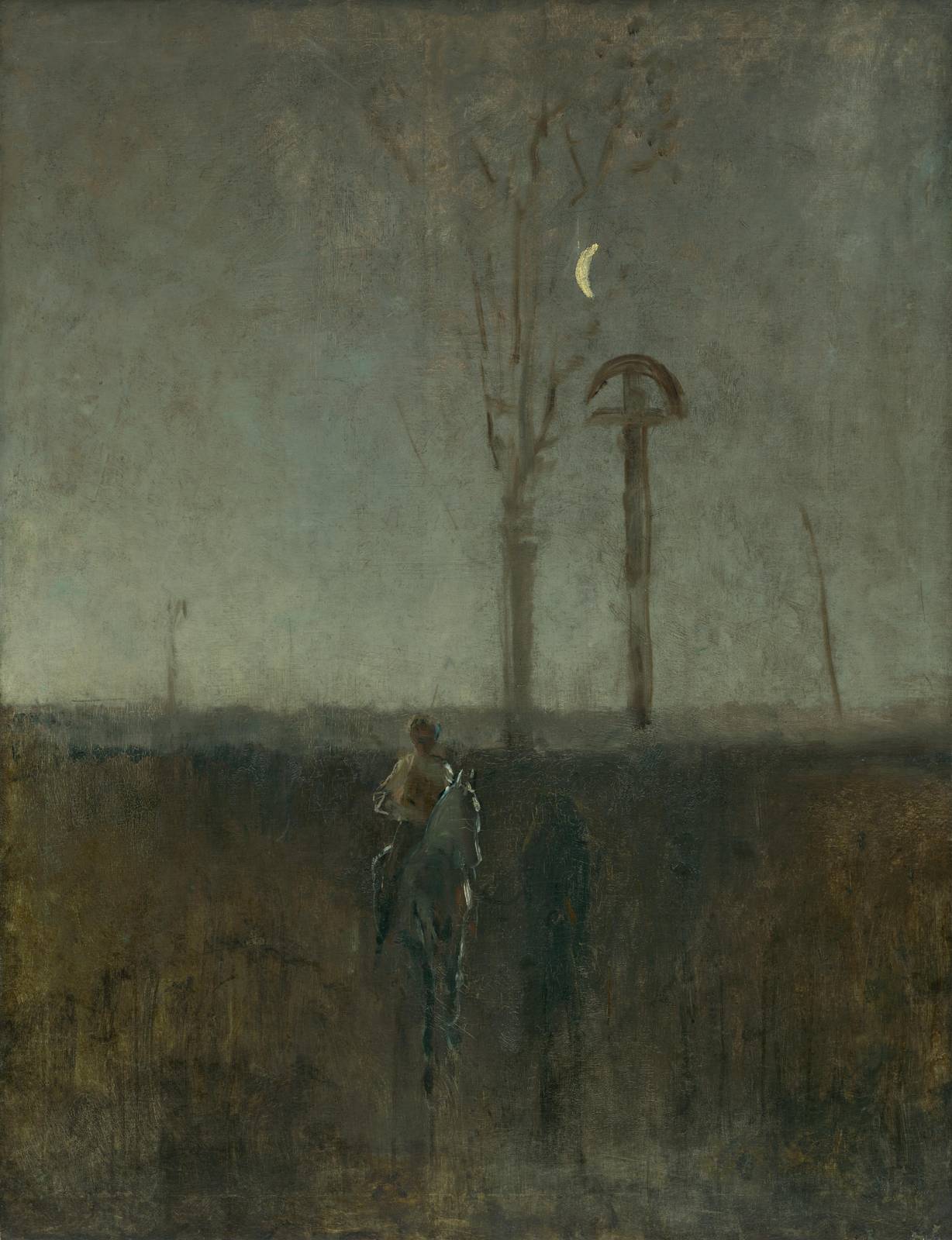 Mysterious Rider Moonlit Path Wall Art