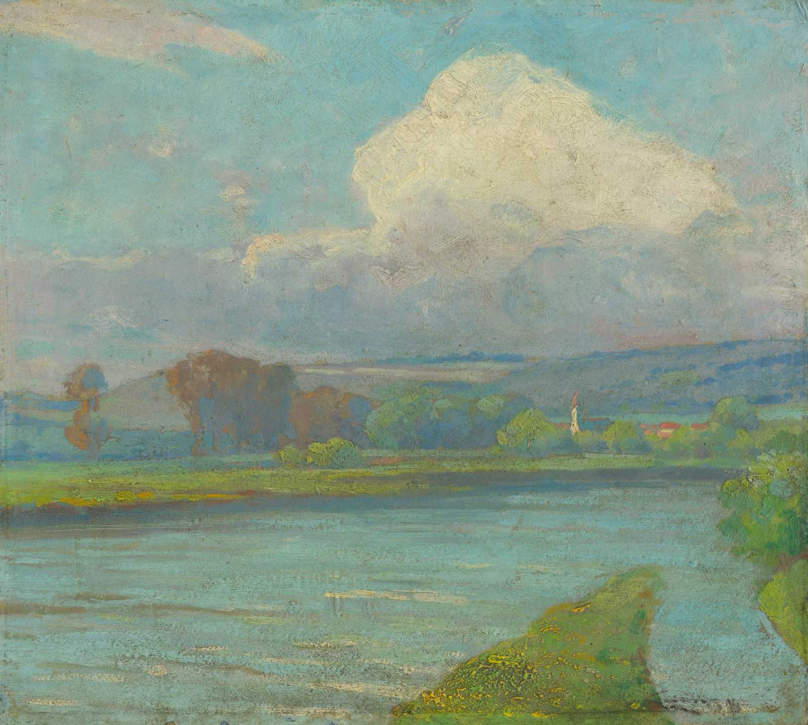 Serene River Landscape Impressionist Wall Art