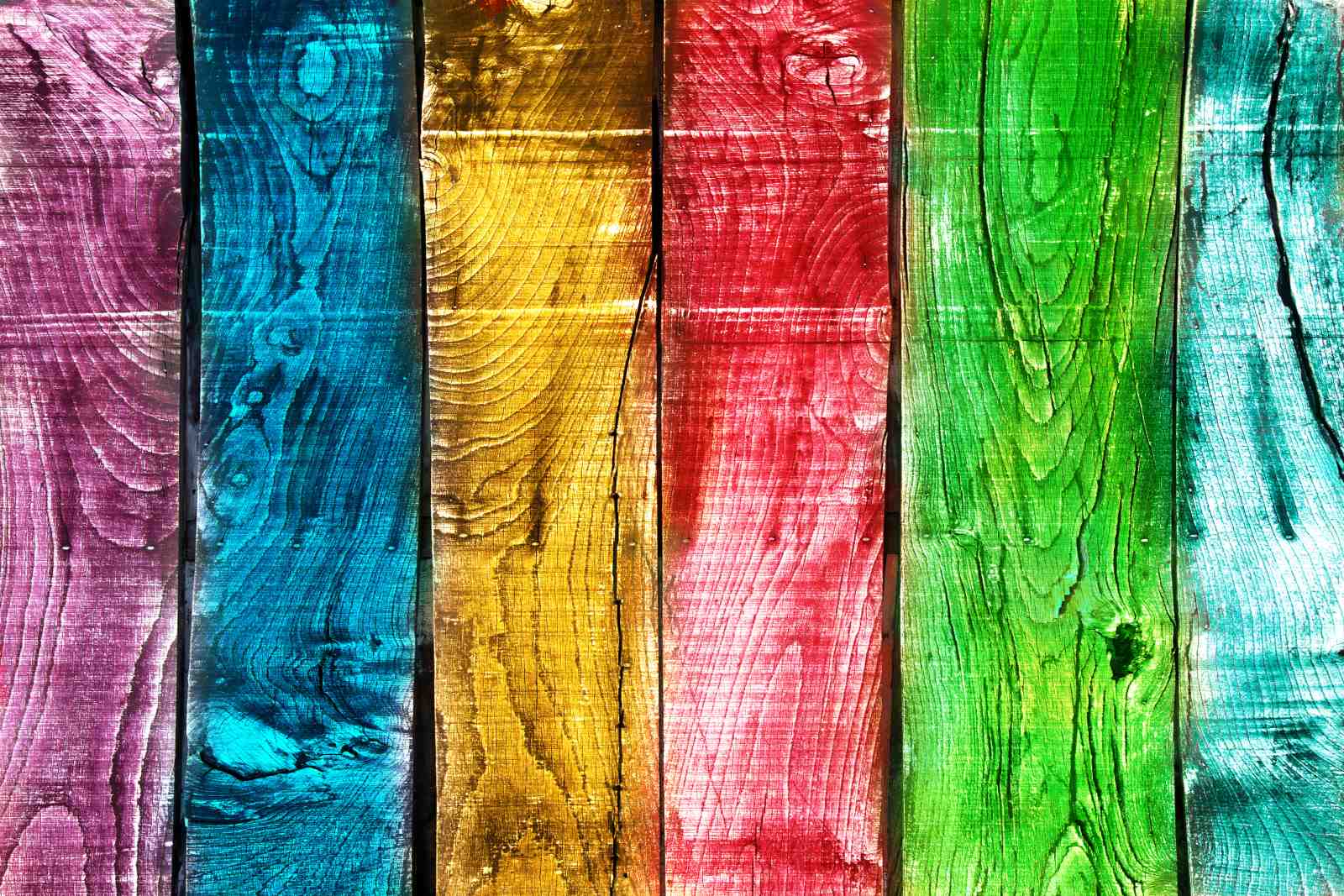 Vibrant Rainbow Wood Texture Wall Art