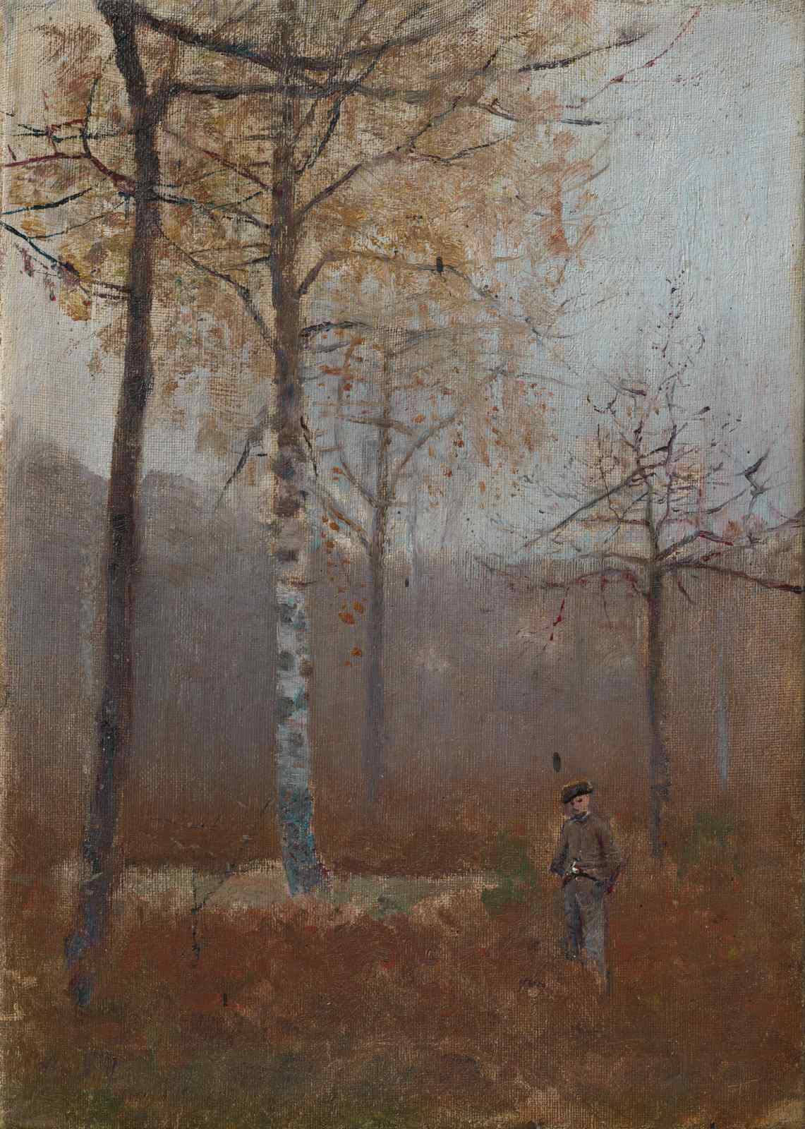 Misty Forest Wanderer Landscape Wall Art