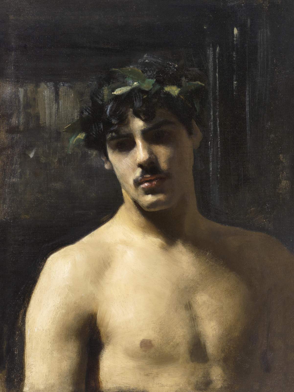 Classical Portraiture of a Laureate Man Wall Art