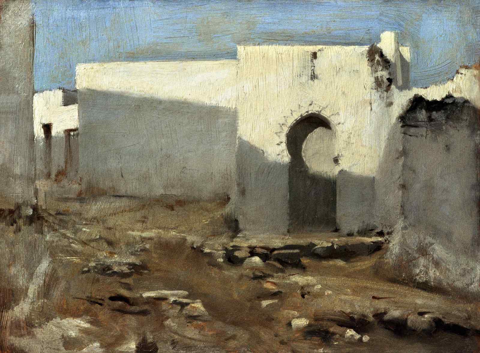 Mediterranean Courtyard Oil Painting Wall Art