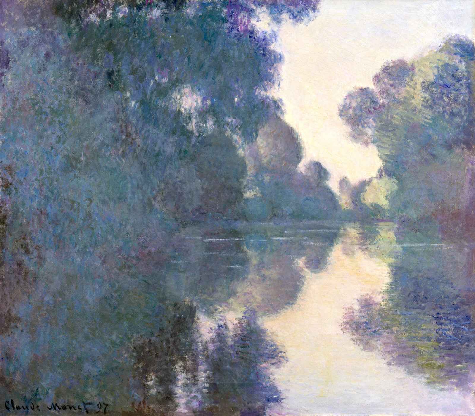 Serene River Landscape Impressionist Wall Art