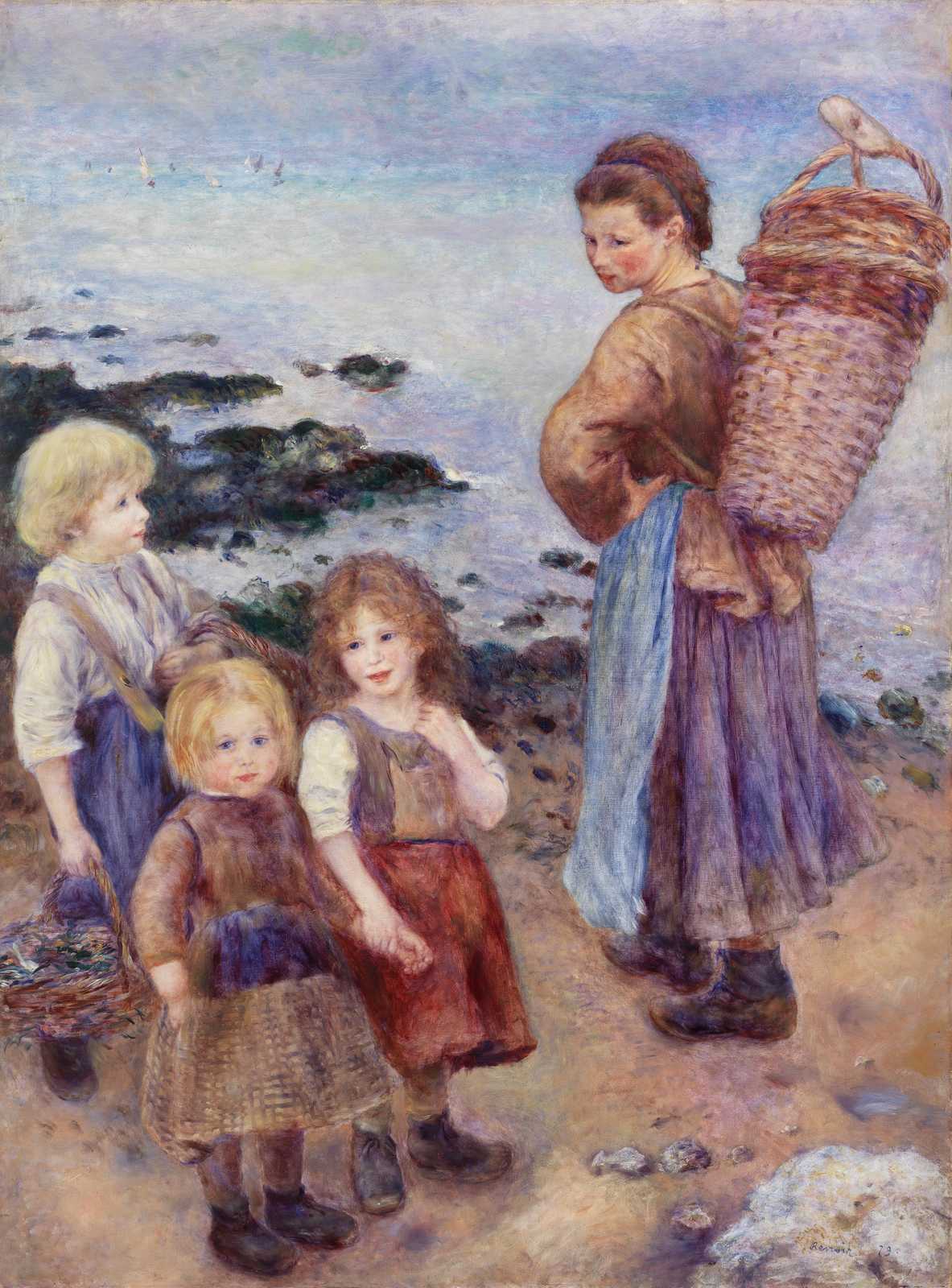 Renoir Children by the Sea Wall Art