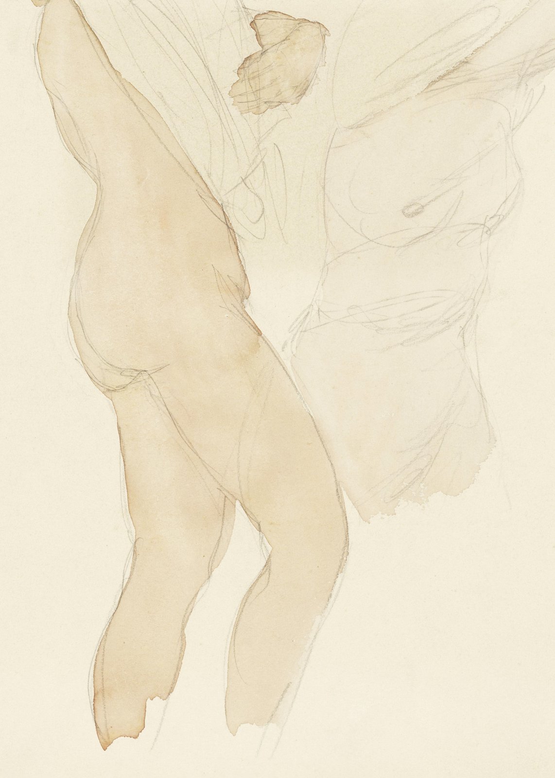 Classical Figure Study Watercolor Wall Art